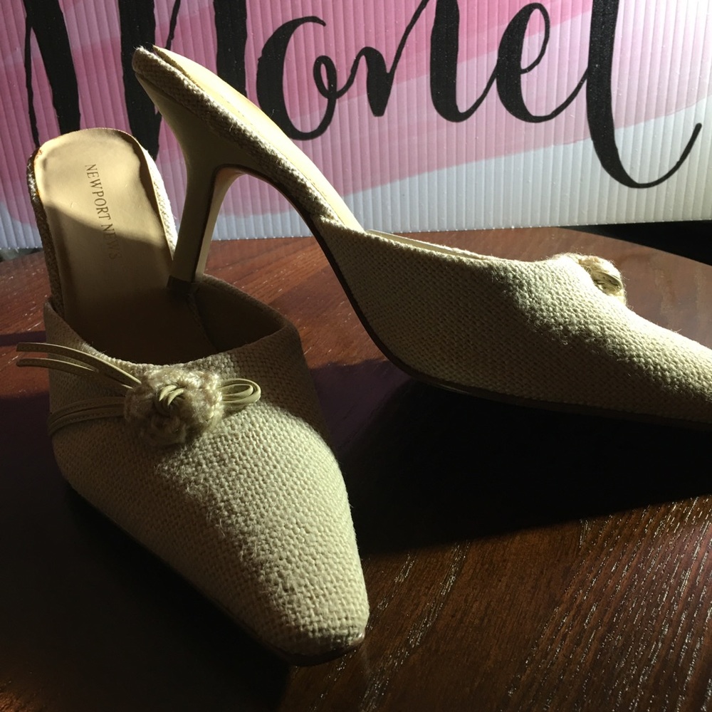 Newport News, Cream Fabric Mules